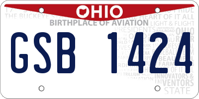 OH license plate GSB1424