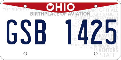 OH license plate GSB1425