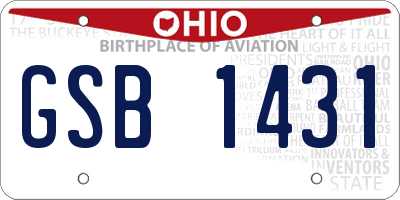 OH license plate GSB1431
