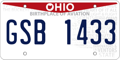 OH license plate GSB1433