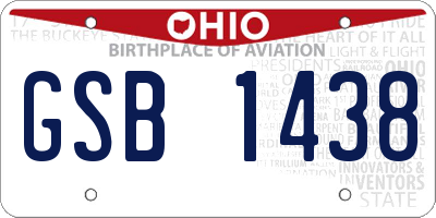 OH license plate GSB1438