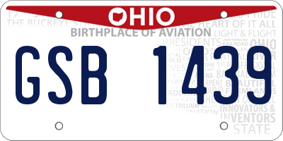 OH license plate GSB1439