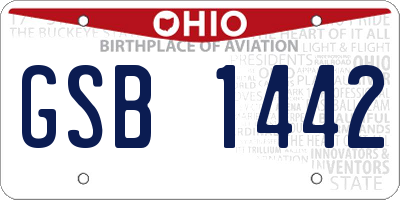 OH license plate GSB1442