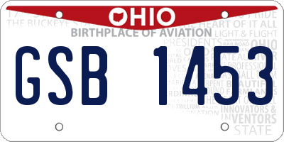 OH license plate GSB1453