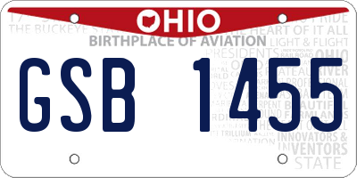 OH license plate GSB1455