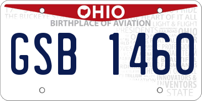 OH license plate GSB1460