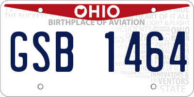 OH license plate GSB1464