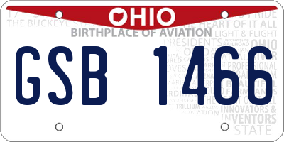 OH license plate GSB1466