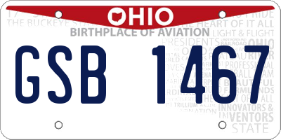 OH license plate GSB1467