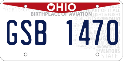 OH license plate GSB1470