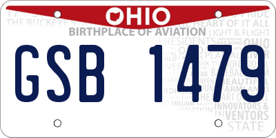 OH license plate GSB1479