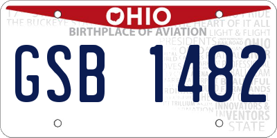 OH license plate GSB1482