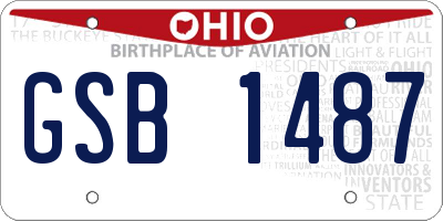 OH license plate GSB1487