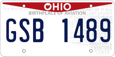 OH license plate GSB1489