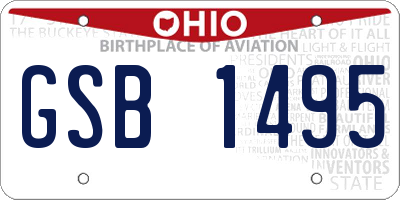 OH license plate GSB1495