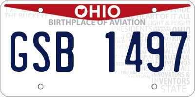 OH license plate GSB1497