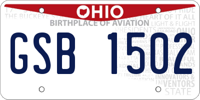 OH license plate GSB1502