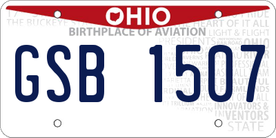 OH license plate GSB1507