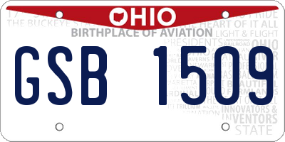 OH license plate GSB1509