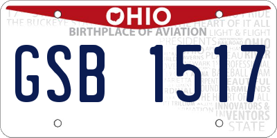 OH license plate GSB1517