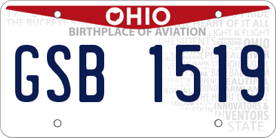 OH license plate GSB1519