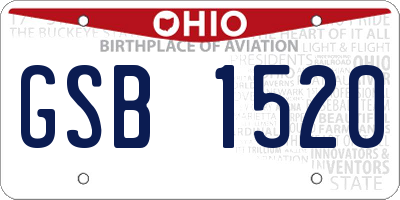 OH license plate GSB1520