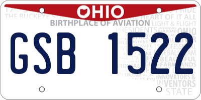 OH license plate GSB1522