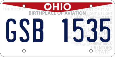 OH license plate GSB1535