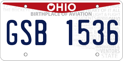 OH license plate GSB1536