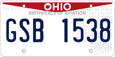 OH license plate GSB1538