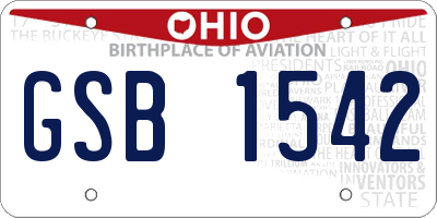 OH license plate GSB1542