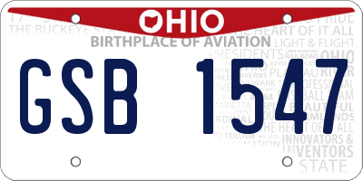 OH license plate GSB1547