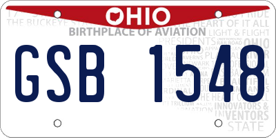 OH license plate GSB1548