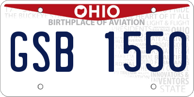 OH license plate GSB1550