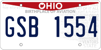 OH license plate GSB1554