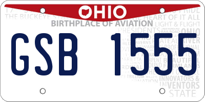 OH license plate GSB1555