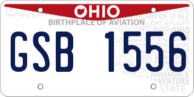 OH license plate GSB1556