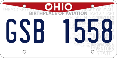 OH license plate GSB1558