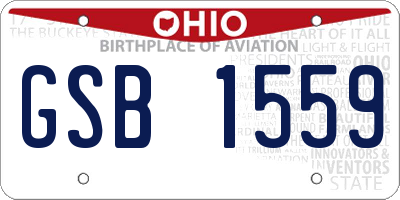 OH license plate GSB1559
