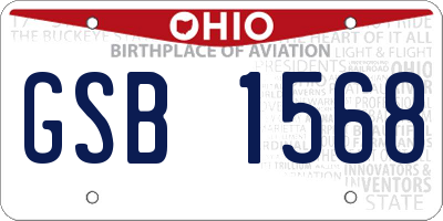 OH license plate GSB1568