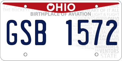 OH license plate GSB1572