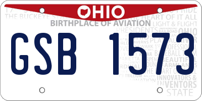 OH license plate GSB1573