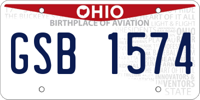 OH license plate GSB1574