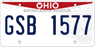 OH license plate GSB1577