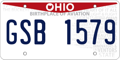 OH license plate GSB1579