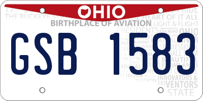 OH license plate GSB1583