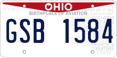 OH license plate GSB1584