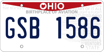 OH license plate GSB1586
