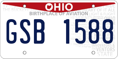 OH license plate GSB1588