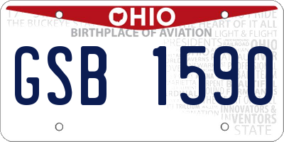 OH license plate GSB1590